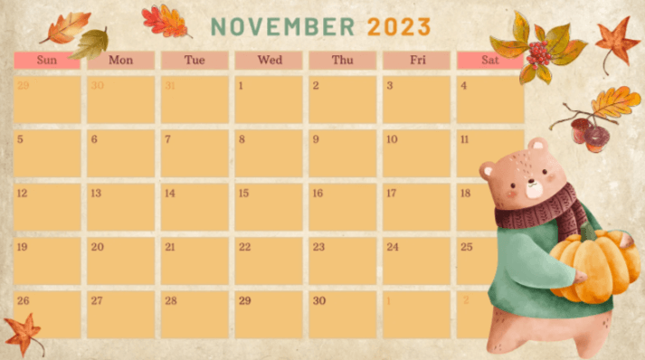 Cute:7wo3j5svw8u= November Calendar